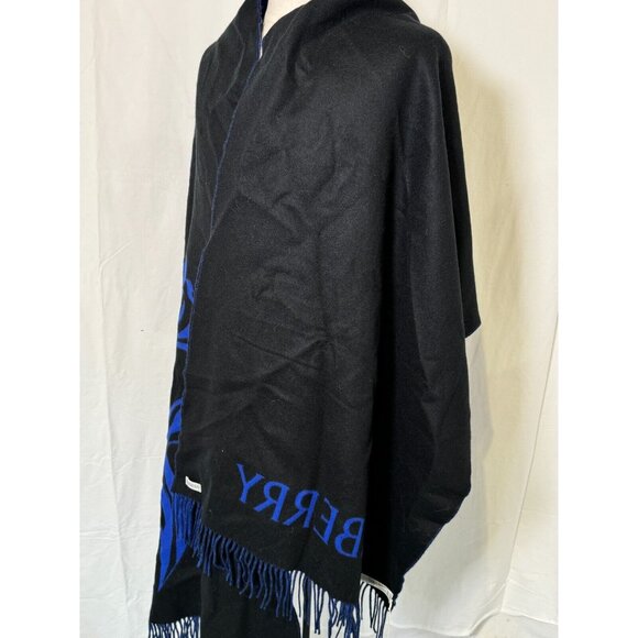 $1450 NWT BURBERRY PRORSUM Blue Luxurious Reversible Pure Cashmere Large Shawl - Picture 11 of 16